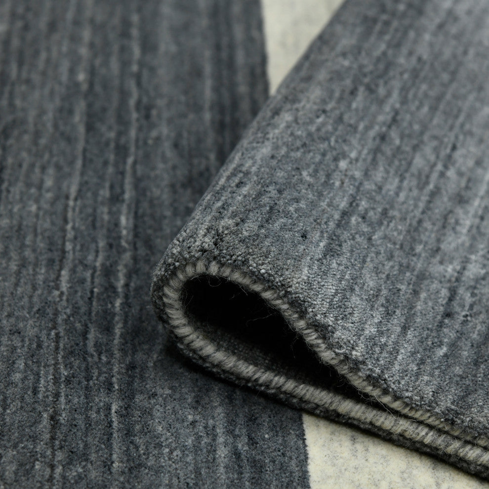 Blend Yorkshire Area Rug, Charcoal, 2' x 3', Striped