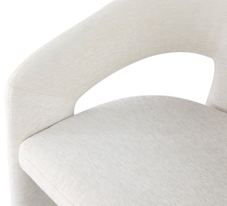 Rendition Plush Fabric Upholstered Dining Chair, Cream, Set of 2