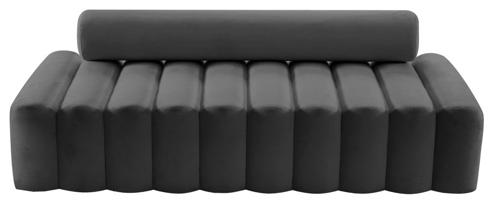 Melody Velvet Upholstered Chair, Gray, Sofa