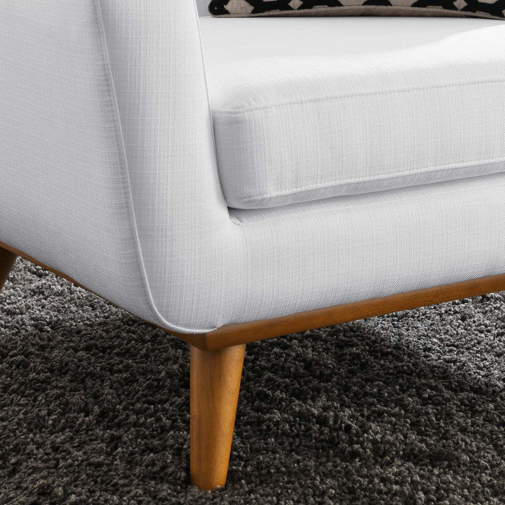 Armchair Accent Chair, Fabric, White, Modern, Living Lounge Hotel Hospitality