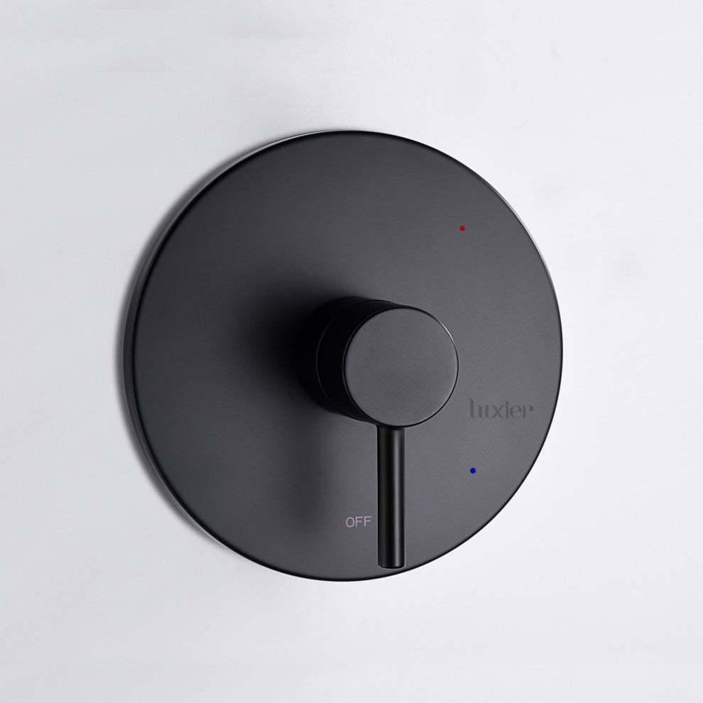 Luxier SS-B01-T Rainfall Shower Faucet Set, Matte Black
