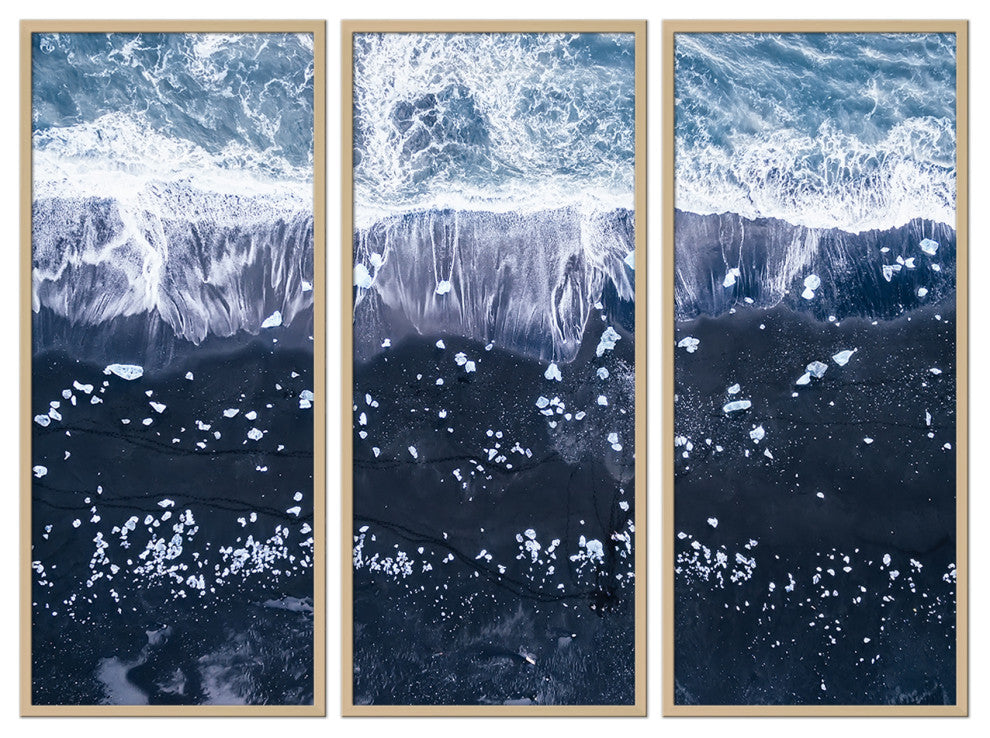 Jokulsarlon Framed 3-Piece Wall Art Set, Antonio Carrillo Lopez, 20"x40", Framed