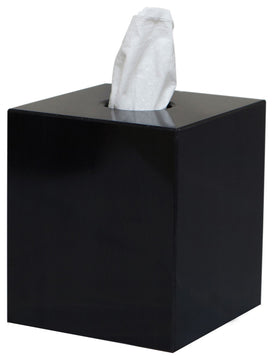 Myrtus Collection Jet Black and Marble Tissue Box Holder