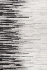 Linear Modern Half-Stripe Area Rug, Gray/Cream, 3 X 5