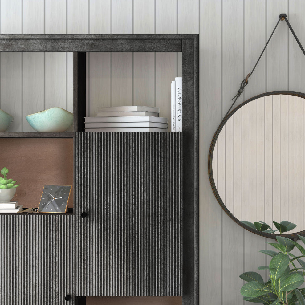 Camilo 72" High 2 Door Accent Cabinet, Black