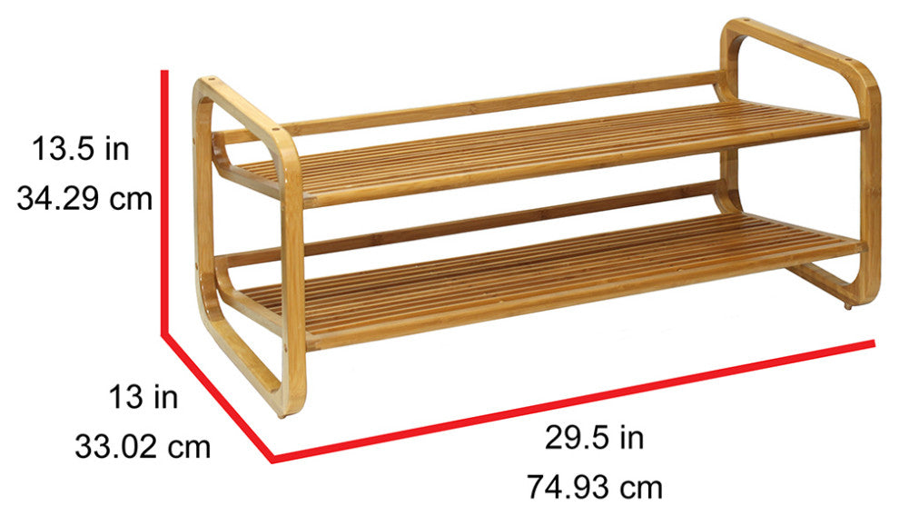 Oceanstar Bamboo Shoe Rack, 2 Tier