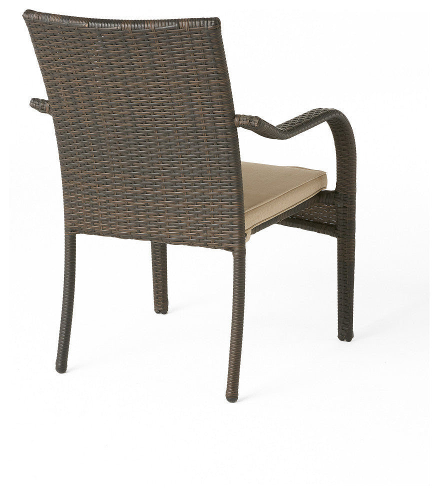 Florianopolis Brown Wicker Stacking Chairs, Set of 4