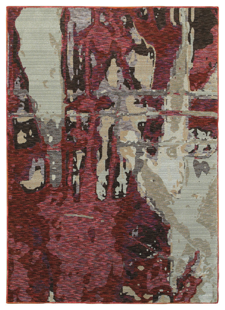 Oriental Weavers Evolution Red/ Beige Abstract Indoor Area Rug 6'7"X9'6"