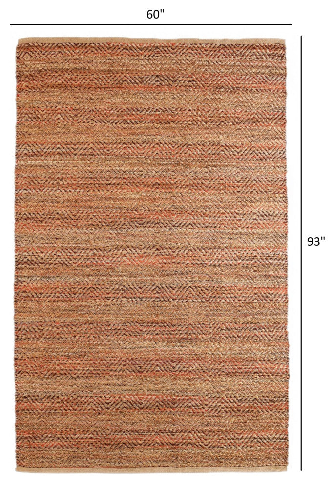 5" x 8" Burgundy and Tan Ombre Area Rug