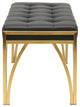 Eiffle Occasional Bench by Nuevo, Brushed Gold Stainless Steel Frame/Black
