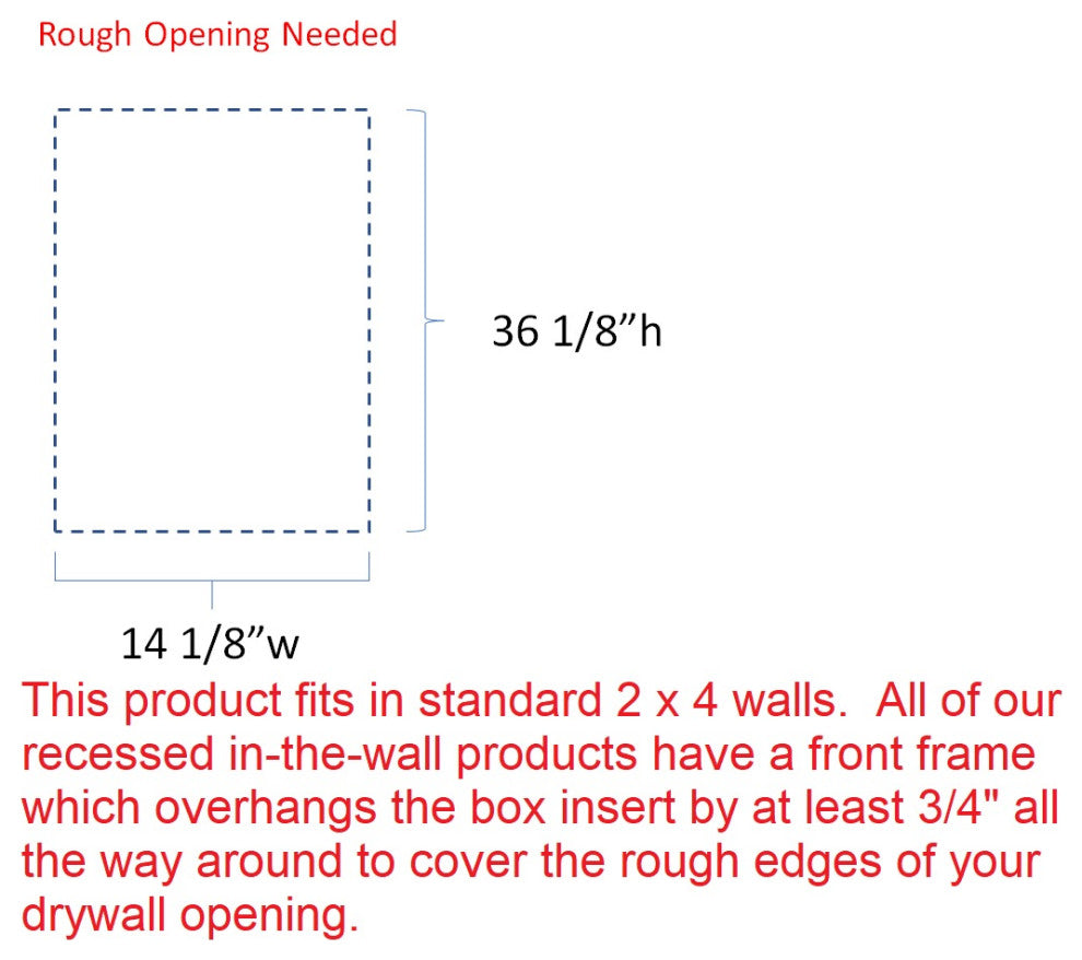 Nashville Recessed Primed Niche 37.5"h x 15.5"w x 3.5"d