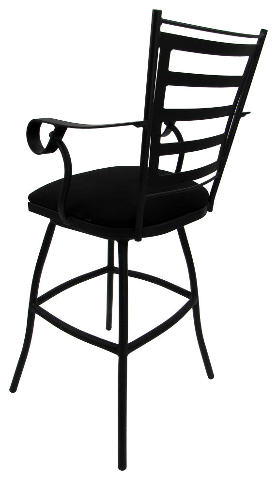 Outdoor Indoor Swivel Bar Stool Counter, Black - Black, 35"