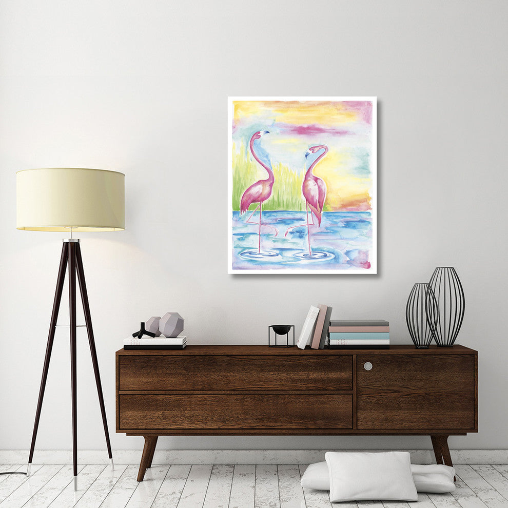 "Bright Flamingos I" Digital Paper Print by Elyse DeNeige, 35"x42"