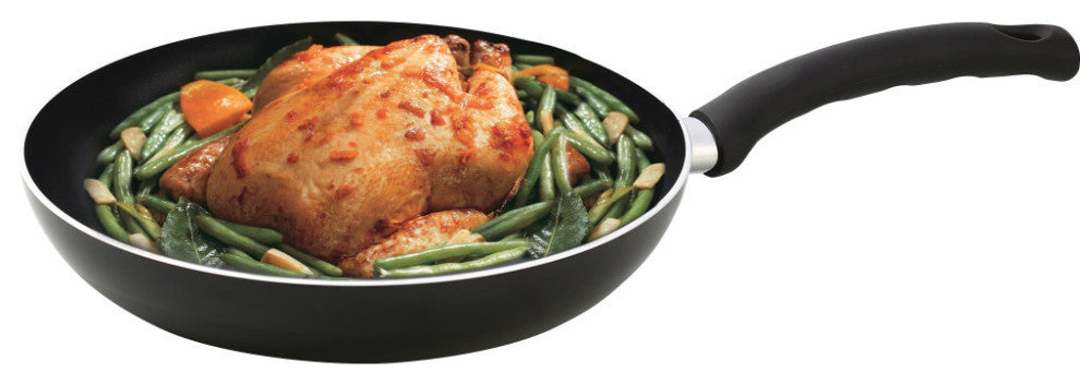 Ybm Home Teflon Classic Non Stick Frying Pan  Aluminum Skillet for Omelette, Sim, Red, 12.5"