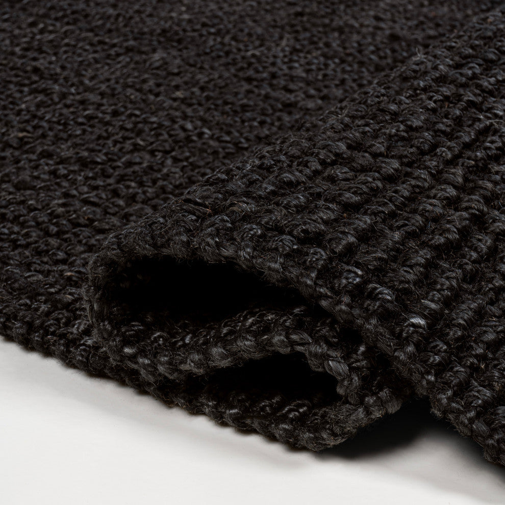 Pata Hand Woven Chunky Jute Black 4 ft. x 6 ft. Area Rug