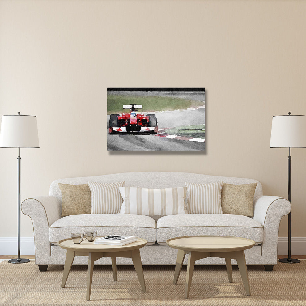 "Ferrari F1 on Track Watercolor" Fine Art Print