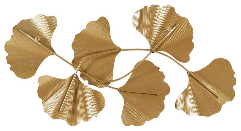 Madison Park Faye Gold Foil Metal Ginkgo Leaf Wall Decor