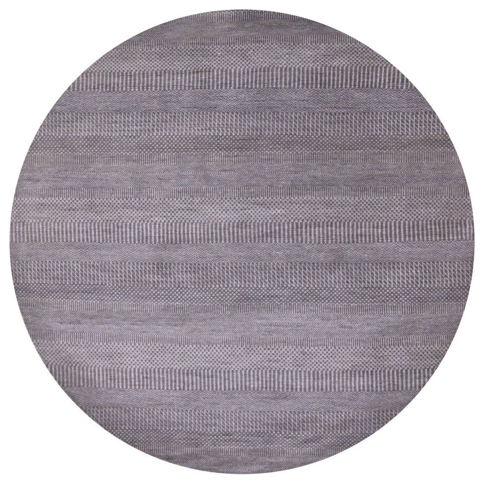6' Round Wool and Silk Handmade Savannah Grass Rug Q11462