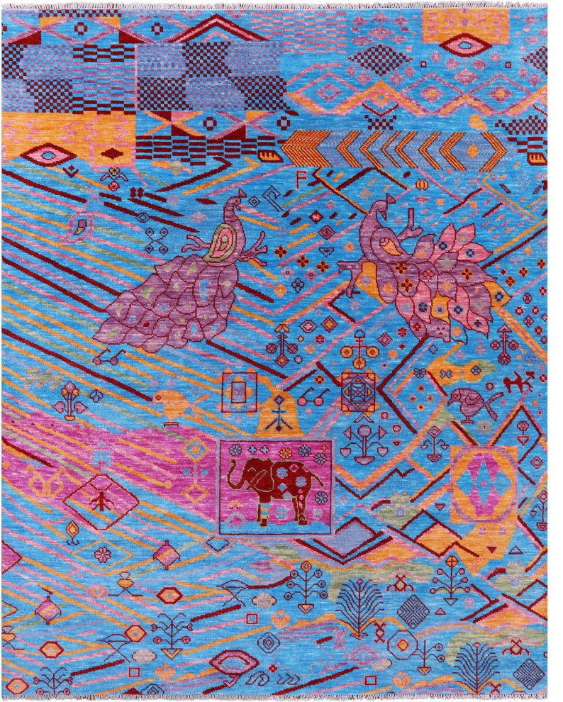 Moroccan Hand-Knotted Wool Rug 8' 0" X 10' 1" - Q15409