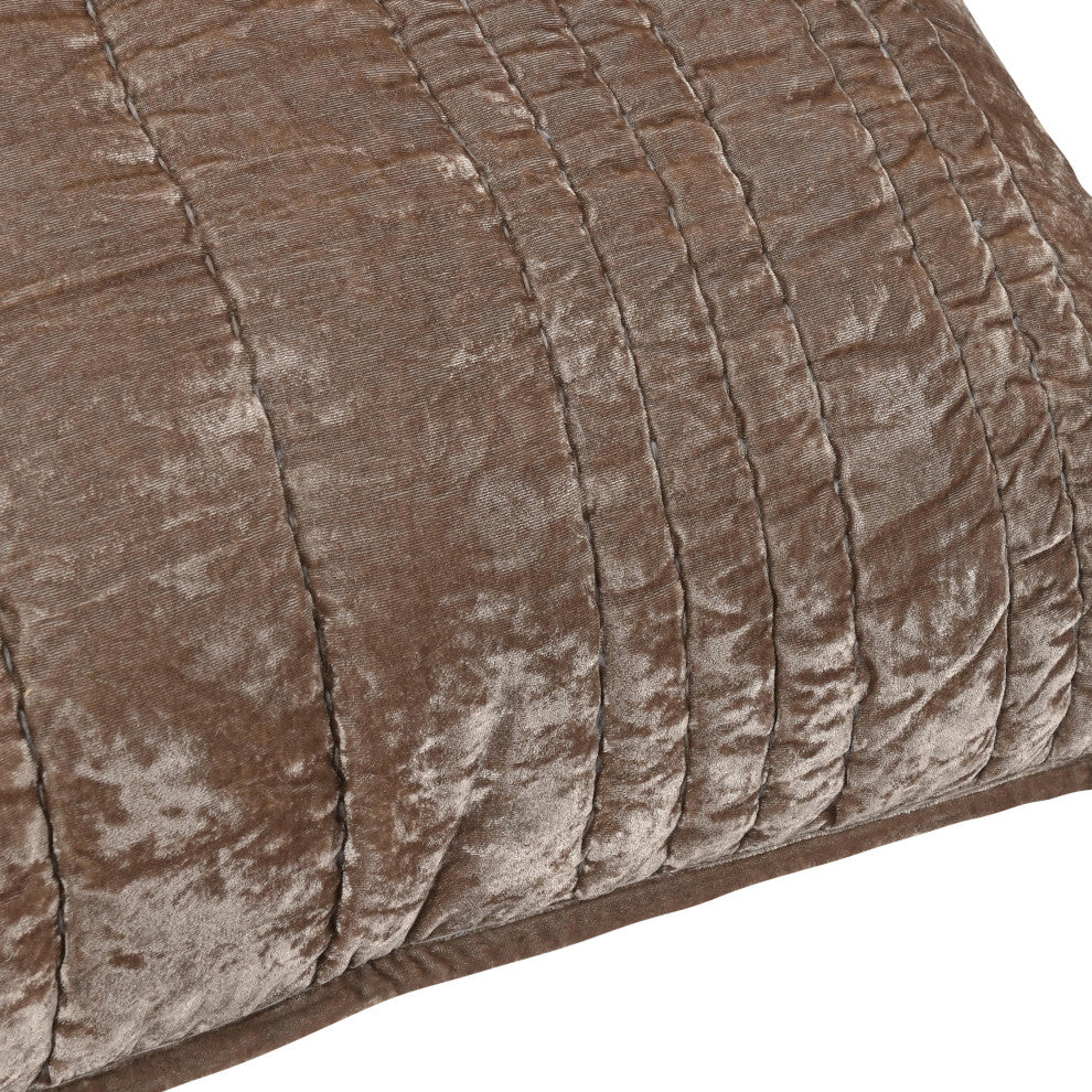 Seville Velvet Fabric Shams, Taupe, Standard