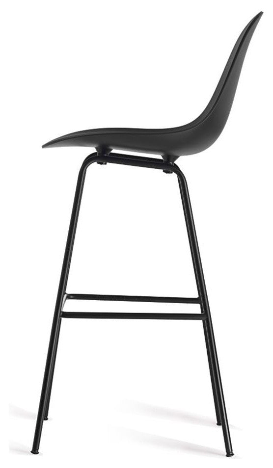 Ta Counter Stool/Ocean Blue Seat, Black Base