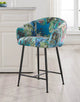 Modrest Roxann Modern Counter Stool, Funky Velvet