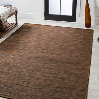 Ethan Modern Flatweave Solid, Brown, 5'x8'