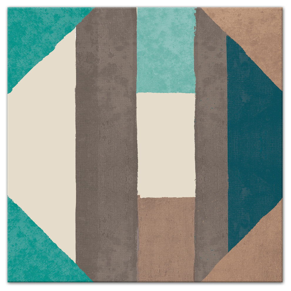 Turquoise Geometric 36x36 Canvas Wall Art