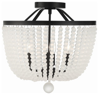 Rylee 4-Light Matte Black Frosted Beads Ceiling Mount