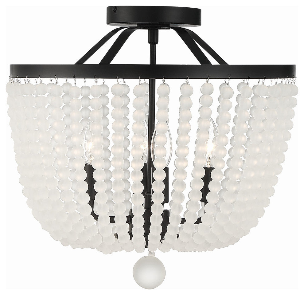 Rylee 4-Light Matte Black Frosted Beads Ceiling Mount