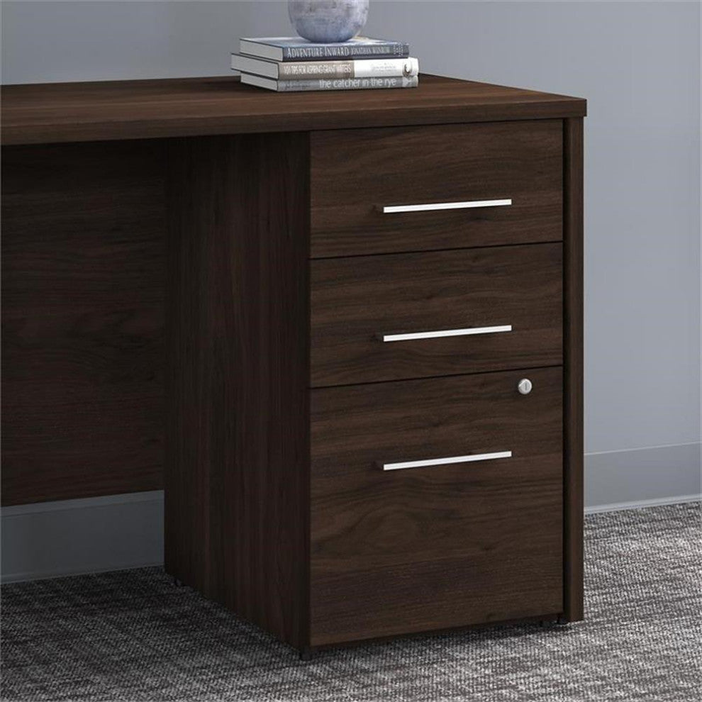 Office 500 16W 3 Drawer File Cabinet in Black Walnut - Engineered Wood