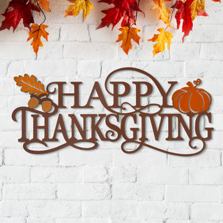 24"L Metal "HAPPY THANKSGIVING" Wall Decor