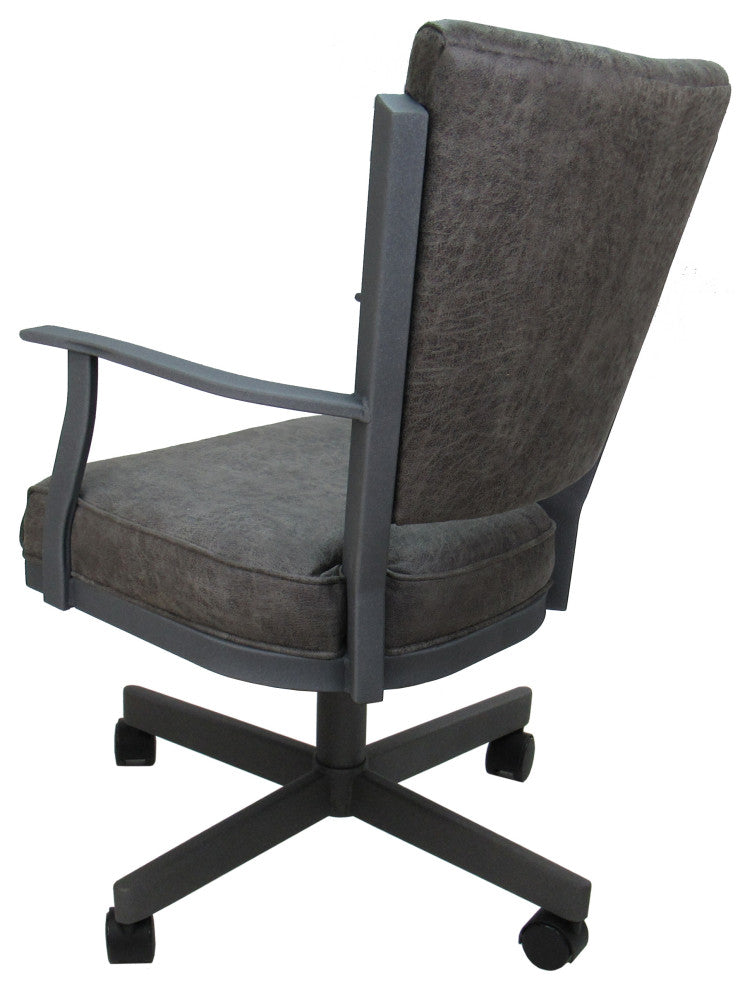 Montana Swivel Metal Dining Caster Chair Reading Base, Northwest Elk, Gray