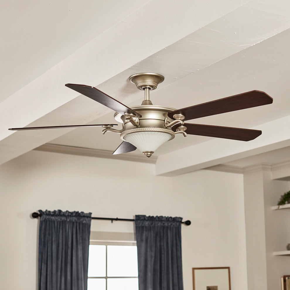 60" Rise Ceiling Fan, Brushed Nickel