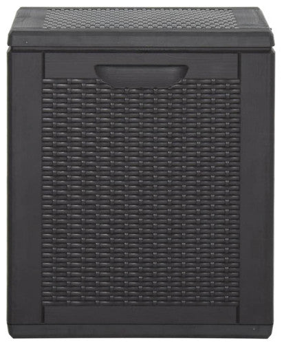vidaXL Tool Box Outdoor Storage Box for Patio Furniture 23.8 gal Black PP Rattan