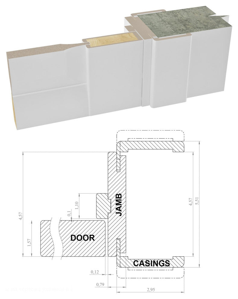 Pantry 3-Panels Door with Hardware | Lucia 2661 White Silk -36 x 80