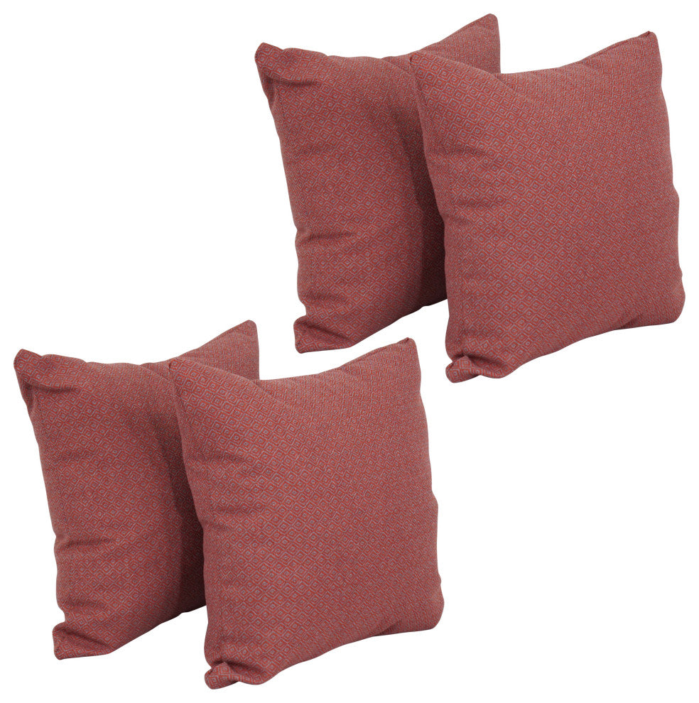 17" Jacquard Throw Pillows With Inserts, Set of 4, Hazeltsb Paprik