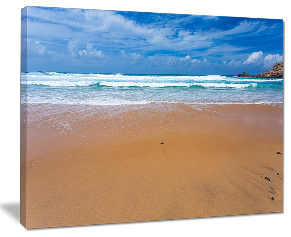 "Peaceful Atlantic Seashore Portugal" Beach Canvas Wall Art, 20"x12"