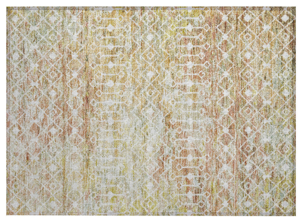 Machine Washable Indoor/Outdoor Chantille ACN1638 Peach 1'8" x 2'6" Rug