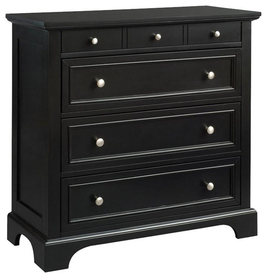 Bowery Hill Traditional 4-Drawer Hardwood Chest in Ebony Black
