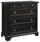 Bowery Hill Traditional 4-Drawer Hardwood Chest in Ebony Black