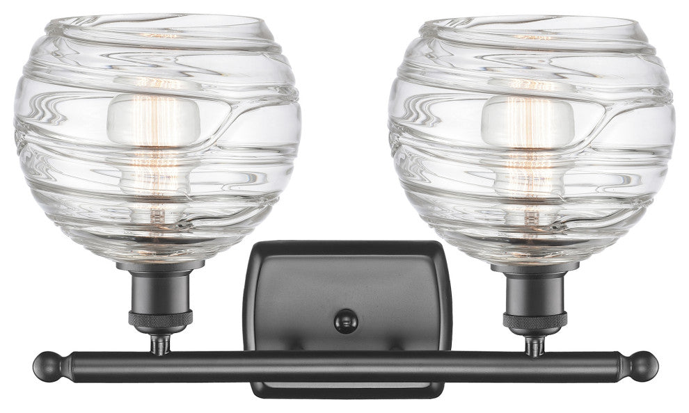 Deco Swirl Bath Vanity Light, Oil Rubbed Bronze, Clear