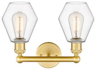 Cindyrella 2-Light 15" Bath Vanity Light, Satin Gold, Clear Shade