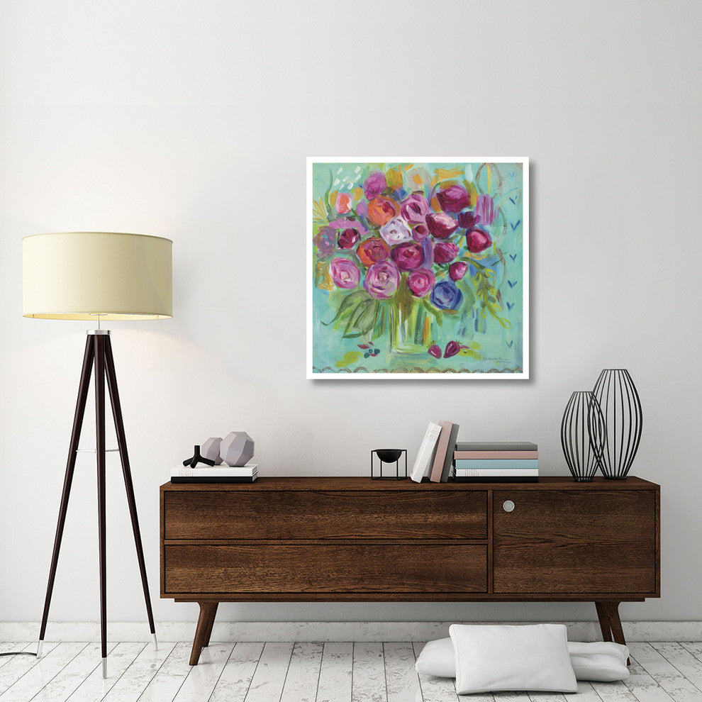 "Pink Peonies" Digital Paper Print by Farida Zaman, 38"x38"