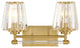 Garnet 2-Light Bathroom Vanity Light, Matte Black, Warm Brass