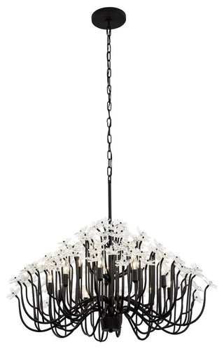 Wildflower 15-Lt Chandelier - Matte Black