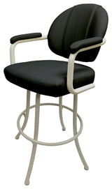 M-70 Swivel Stool With Metal Frame, Black, Beige, 30"