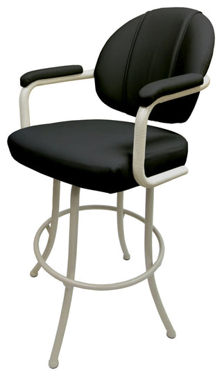 M-70 Swivel Stool With Metal Frame, Black, Beige, 30"
