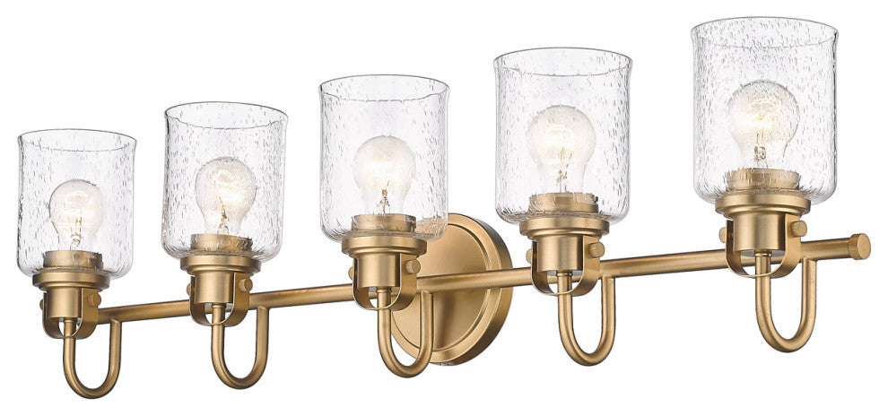 Zlite 340-5V-HG 5-Light Vanity, Clear Seeded