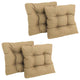 19" Squared Spun Polyester Tufted Dining Chair Cushion, Set of 4, Sandstone